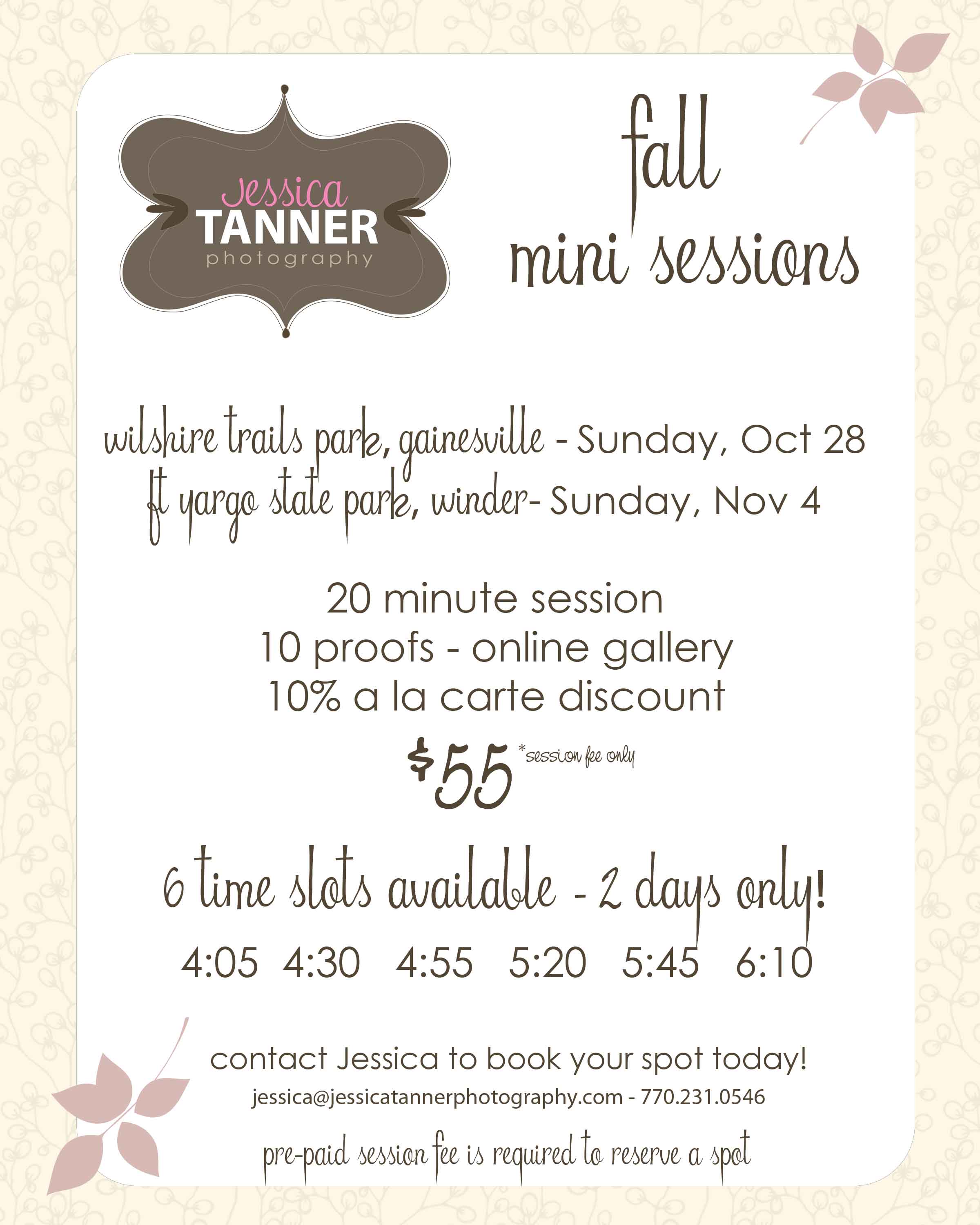 Fall Mini Sessions Are Here!!